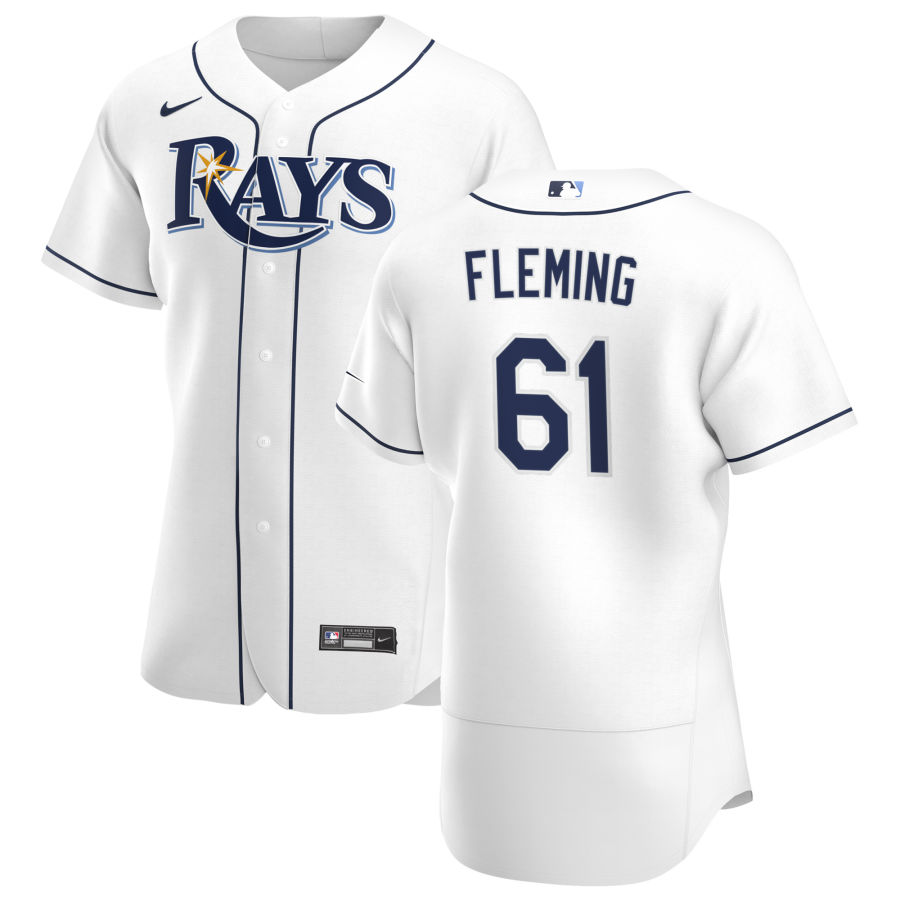 Tampa Bay Rays 61 Josh Fleming Men Nike White Home 2020 Authentic Player MLB Jersey